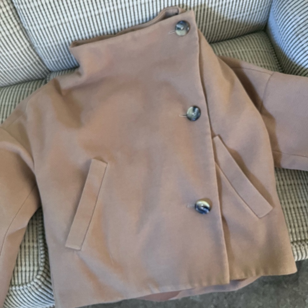 Anthropologie camel brown Sascha asymmetrical jacket - Picture 2 of 7